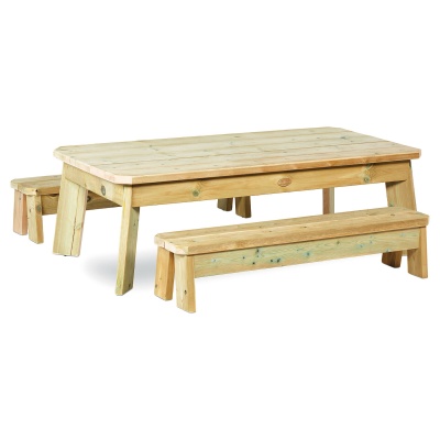 Outdoor Rectangular Table & Bench Set