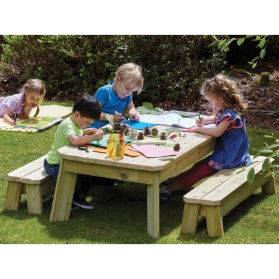 Outdoor Rectangular Table & Bench Set
