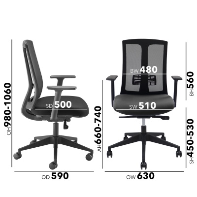 Ronan Mesh Back Operators Chair with Fixed Arms