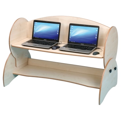 Children's Wide Low-Level Adjustable Computer Desk