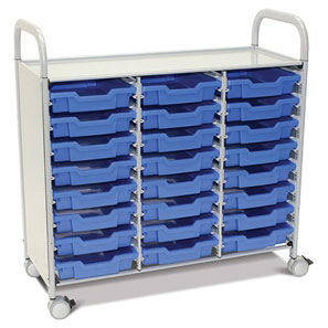 Callero Plus Treble Trolley + 24 Shallow Trays