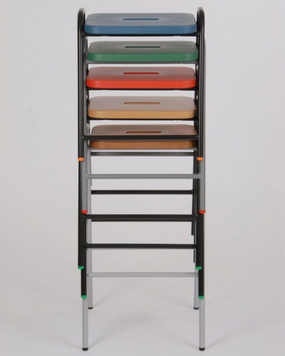 Wooden Flat-Top School Lab & Craft Stool