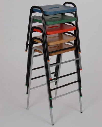 Wooden Flat-Top School Lab & Craft Stool