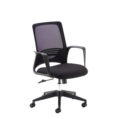 Toto Black Mesh Back Operator Chair with Black Fabric Seat