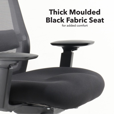 Yasmin Mesh Back Operator Chair with Black Fabric Seat & Black Mesh Back