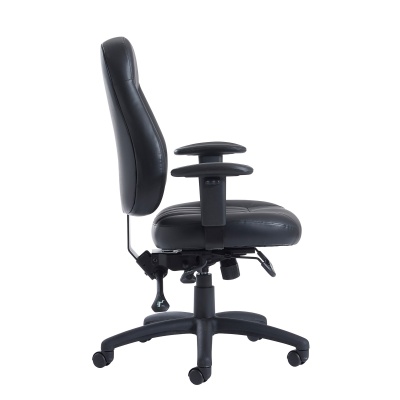 Zeus Medium Back 24hr Task Chair - Black Faux Leather