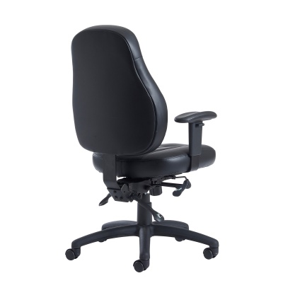 Zeus Medium Back 24hr Task Chair - Black Faux Leather