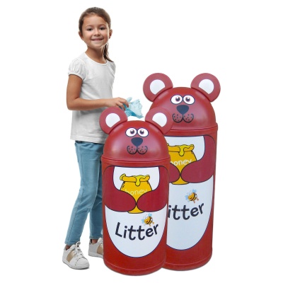 Bear School Litter Bin