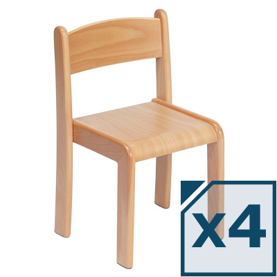 Beech Wood Stacking Chair (Pack of 4)