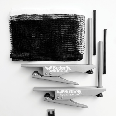Butterfly Clip Table Tennis Net & Post Set – Easy Clip-On, Strong Metal Frame