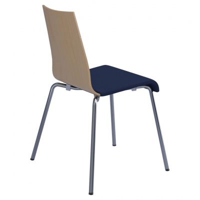 Fundamental Dining Chair Beech, Fabric Seat with Chrome Frame