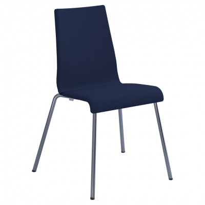Fundamental Dining Chair Beech, Fully Upholstered with Chrome Frame