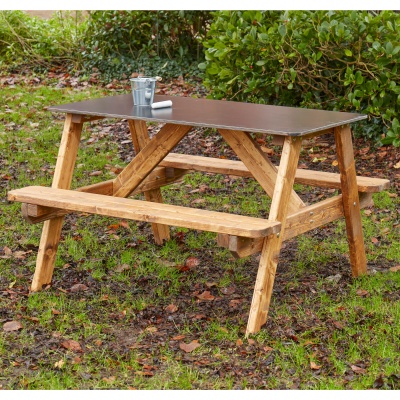 Children's Outdoor Flat Surface Writing Bench