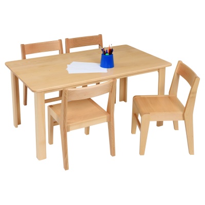 Children's Rectangular Solid Wooden Table