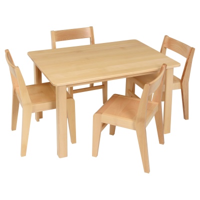 Children's Rectangular Solid Wooden Table