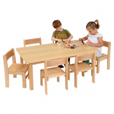 Children's Rectangular Veneer Wooden Table