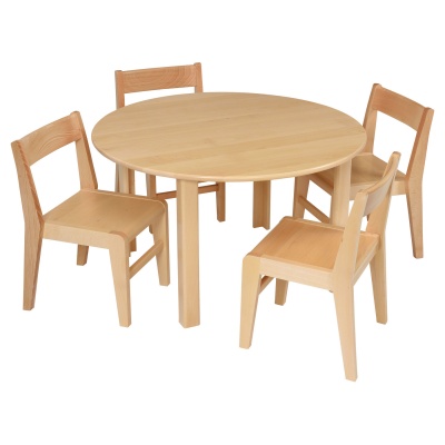 Children's Round Solid Wooden Table