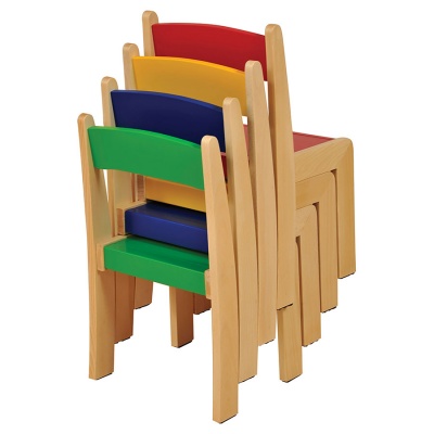Children's Wooden Stacking Children's Chair (Pack of 4)