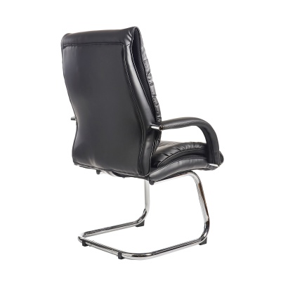 Derby High Back Visitors Chair - Black Faux Leather