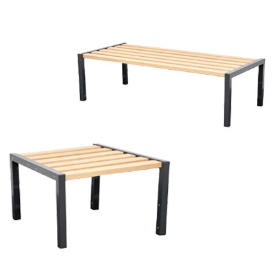 Double Sided Cloakroom Bench - Black