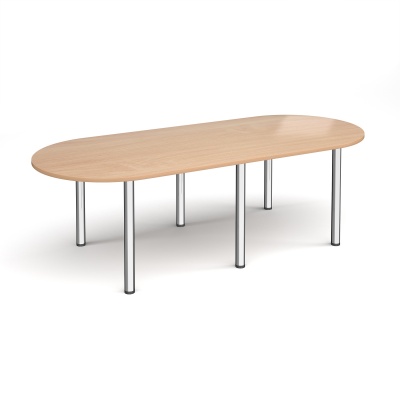 Radial End Meeting Table 2400mm x 1000mm with 6 Radial Legs
