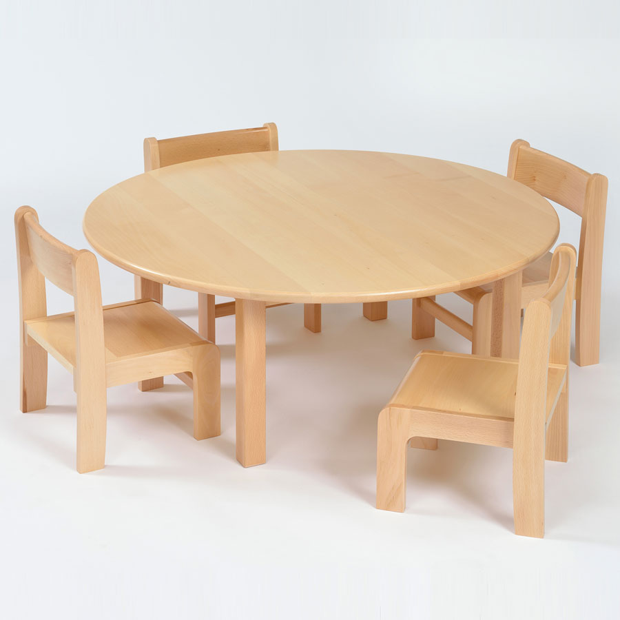 Nursery Round Wooden Table & Chairs Package