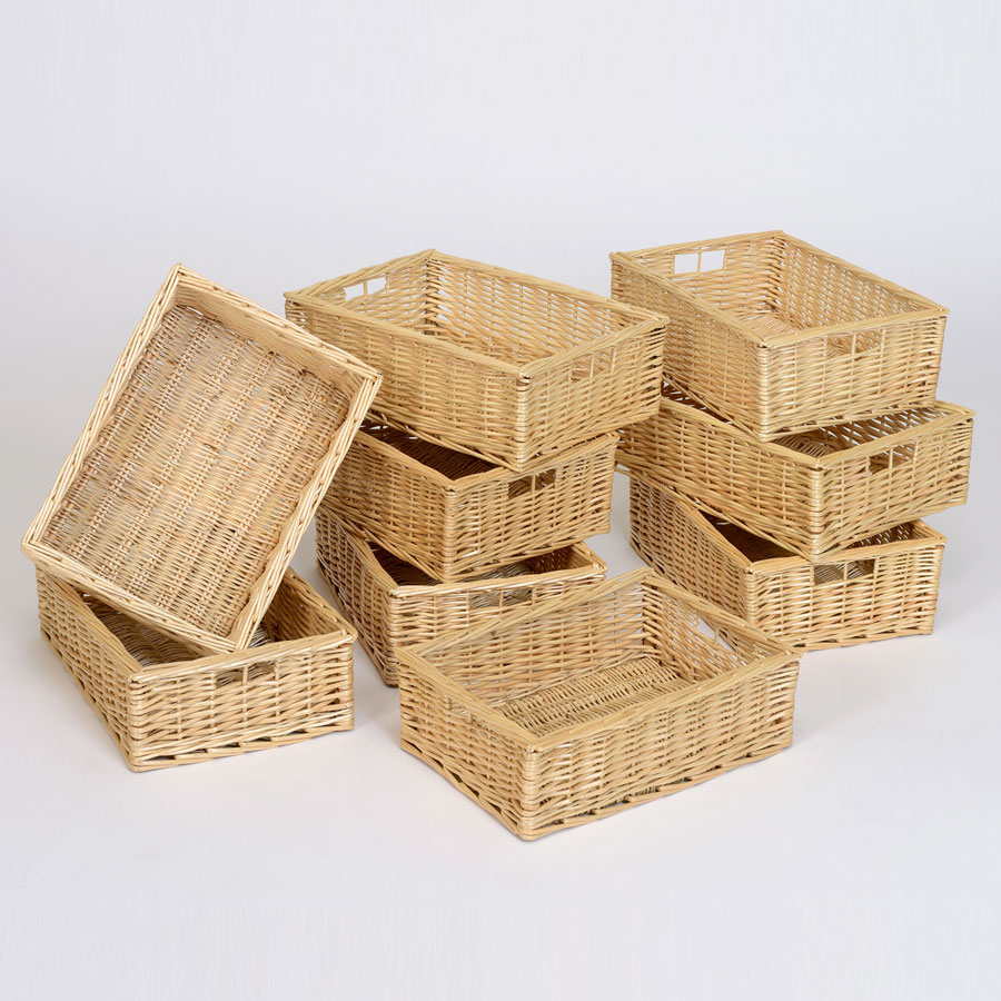 Wicker Baskets - Shallow (Pack of 9)