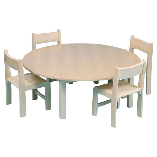 Children's Round Veneer Wooden Table