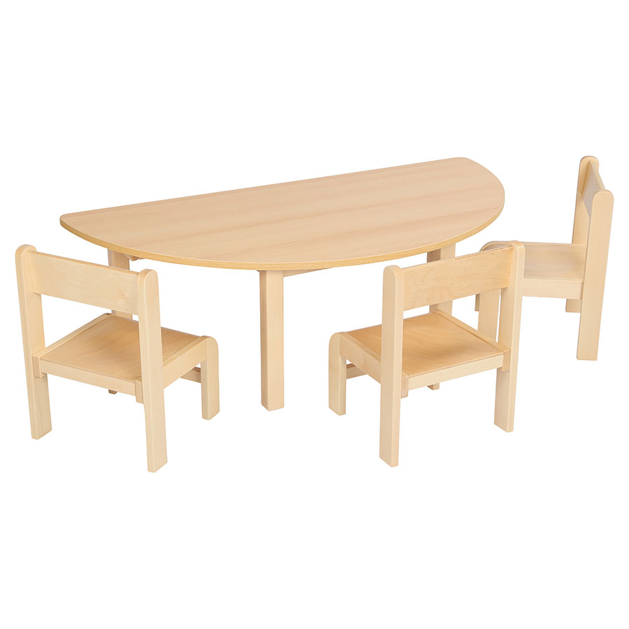 Children's Half-Round Laminate Wooden Table
