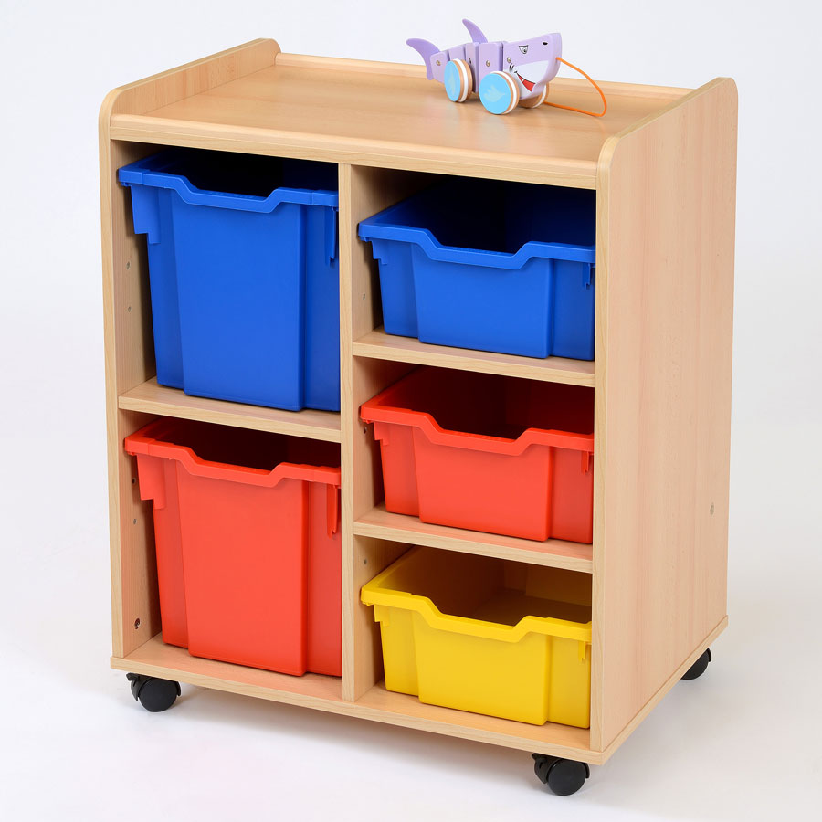 3 Deep / 2 Jumbo Coloured Tray Classroom Storage