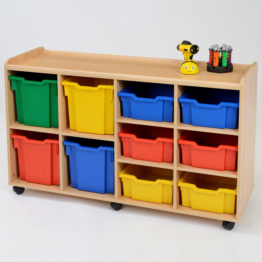 Flexi 6 Deep & 4 Jumbo Coloured Tray Classroom Storage