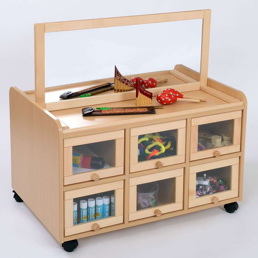 Double Sided Nursery Resource Unit + Doors & Mirror