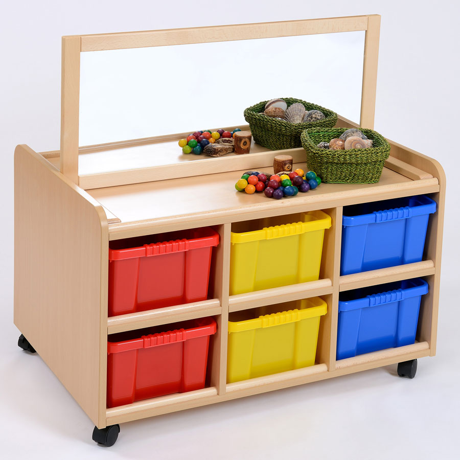 Double Sided Nursery Resource Unit + Mirror & Trays