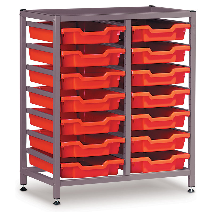 Low 2 Bay Science Storage - 14 Shallow Trays