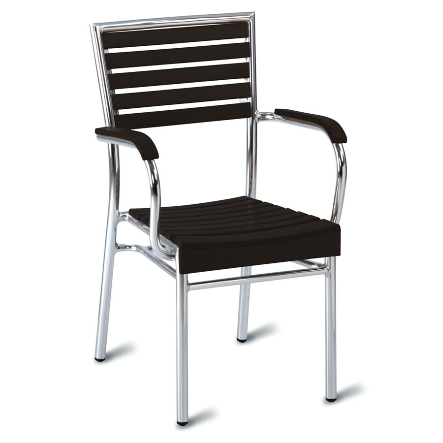 Monaco No Wood! Outdoor Cafe Armchair - Dark