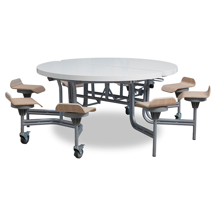 8 Seat Primo Round Mobile Folding Table - Seats