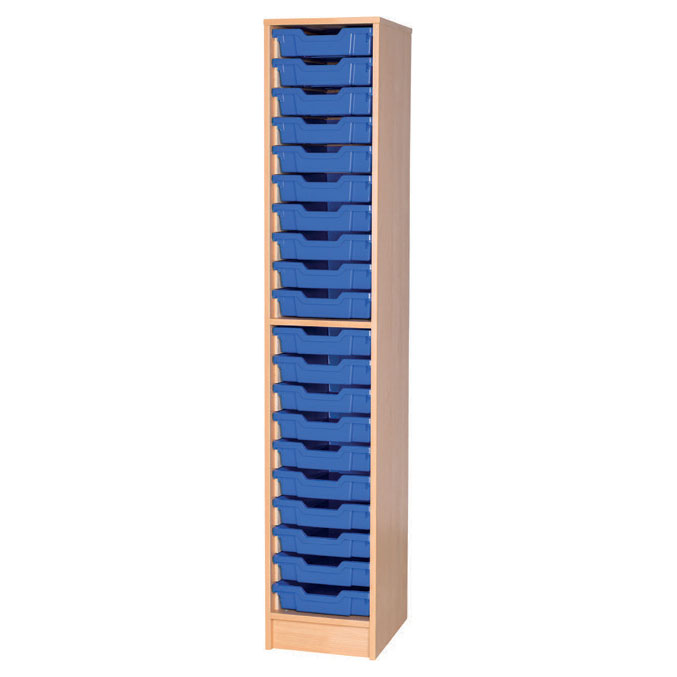 Classroom Single Column Tray Storage (20 Shallow Trays)