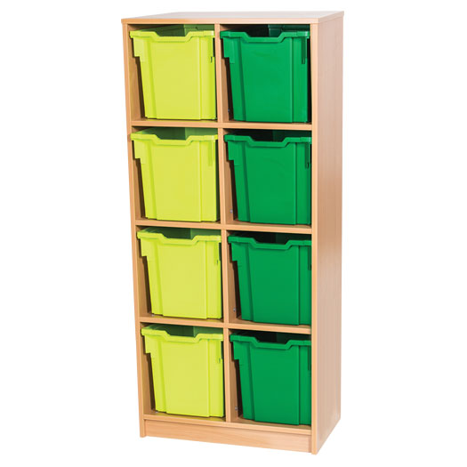 Classroom Double Column Tray Storage (8 Jumbo Trays)