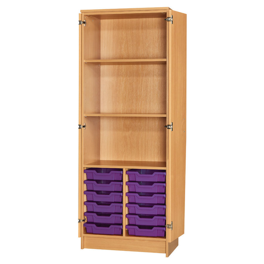 Classroom Double Column Tray Cupboard (12 Shallow Trays)