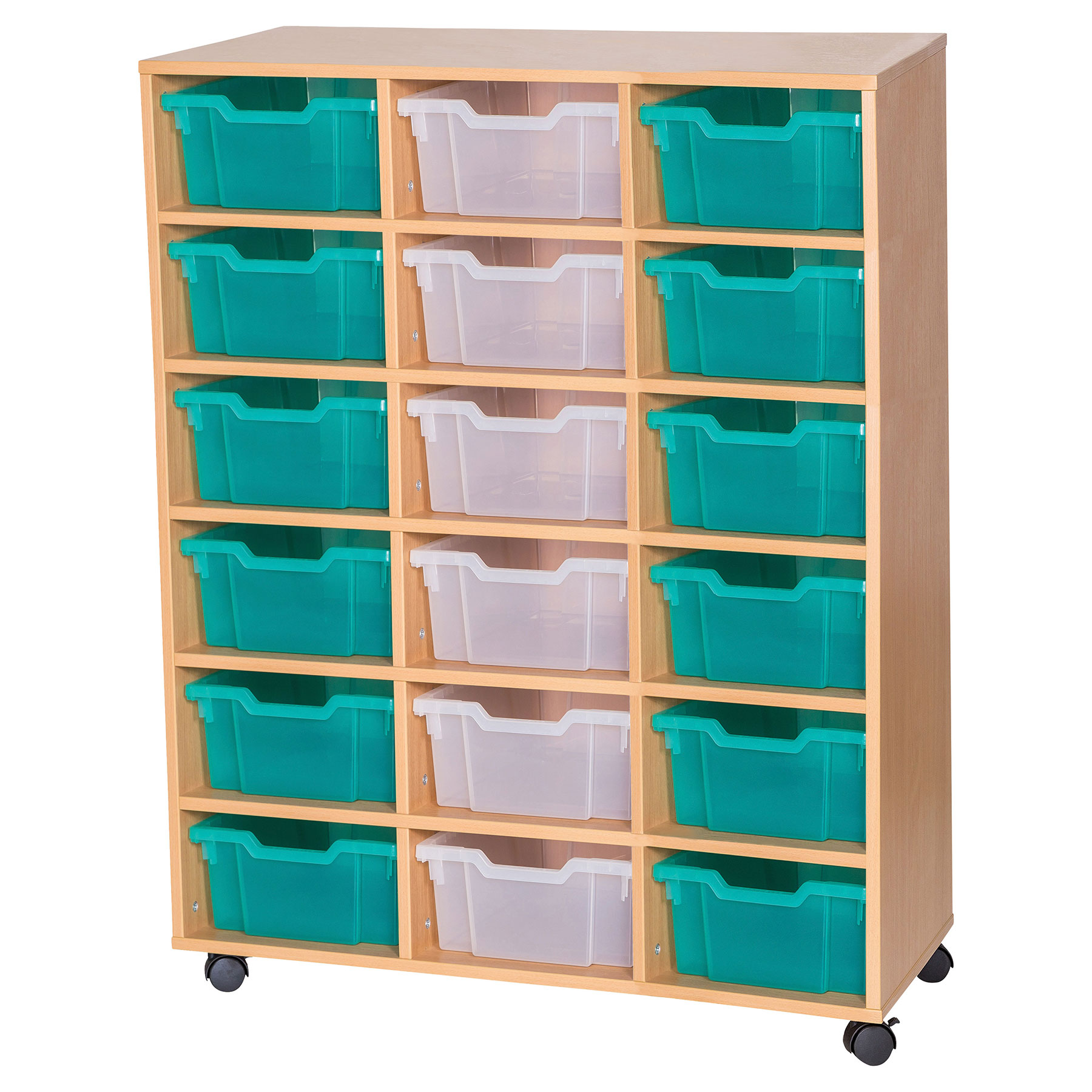 Deep Tray With Rails 13 High Triple Column Tray Storage (18 Deep Trays) | theClassroom.co