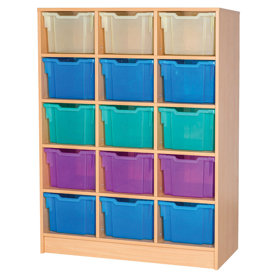 Classroom Triple Column Tray Storage (15 Extra Deep Trays)