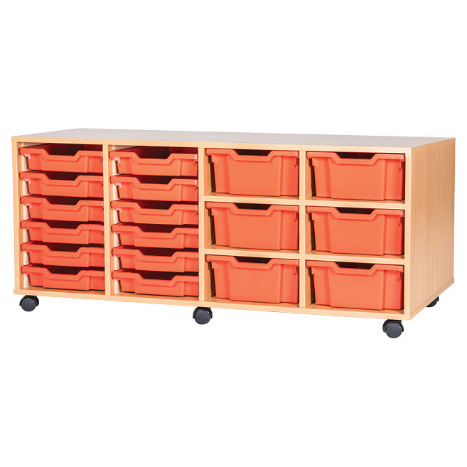 6 High Quad Column Tray Storage (12 Shallow & 6 Deep)