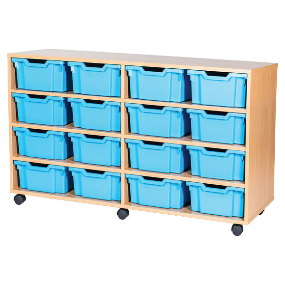 8 High Open Quad Column Tray Storage (16 Deep Trays)