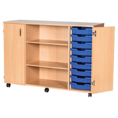 9 High Quad Column Centre Shelf Cupboard (18 Shallow Trays)