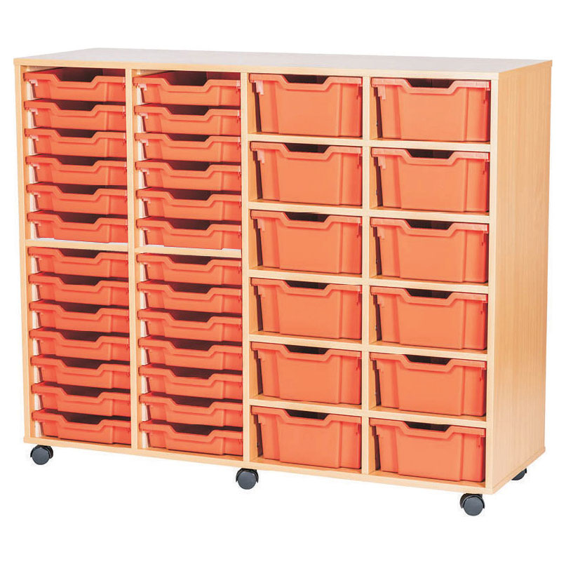 13 High Quad Column Tray Storage (26 Shallow & 12 Deep Trays)