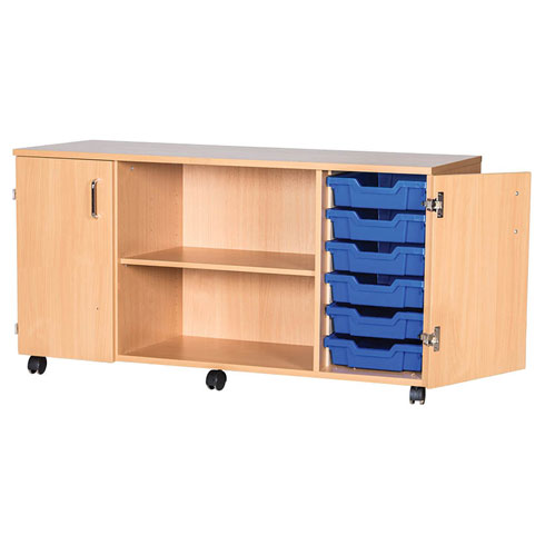 6 High Quad Column Centre Shelf Cupboard (12 Shallow Trays)