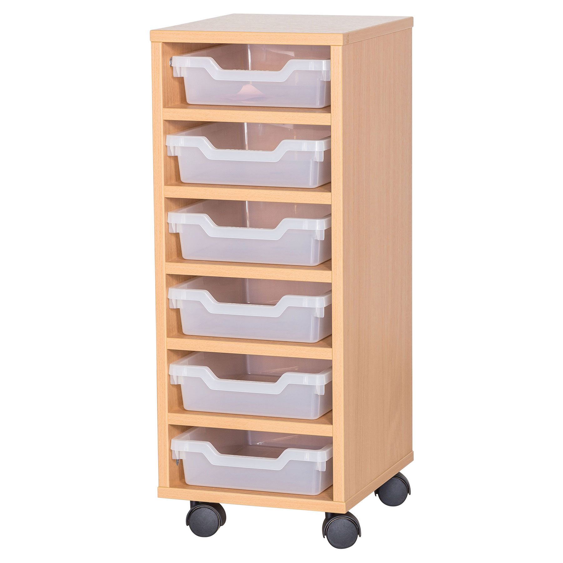 Cubby 6 Shallow Tray Mobile Storage