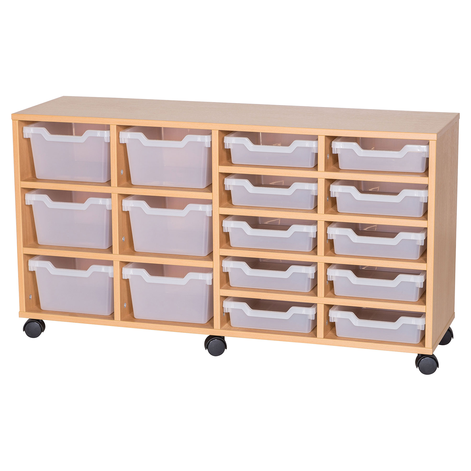 Cubby 6 Deep & 10 Shallow Tray Mobile Storage