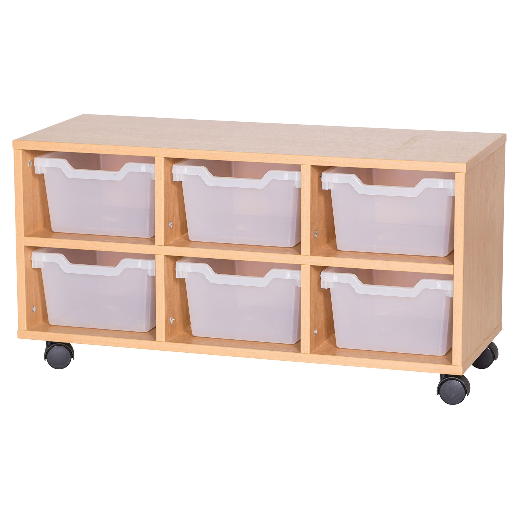 Cubby 6 Deep Tray Mobile Storage