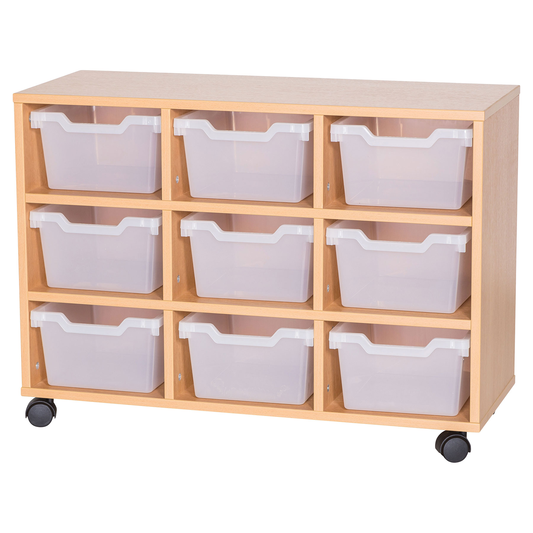 Cubby 9 Deep Tray Triple Mobile Storage